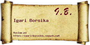 Igari Borsika névjegykártya